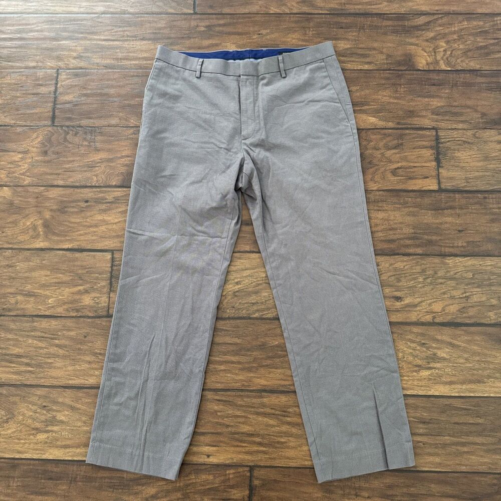 Banana Republic Mens Sz 35x30 Gray Non-Iron Modern Slim Fit Pants Dress